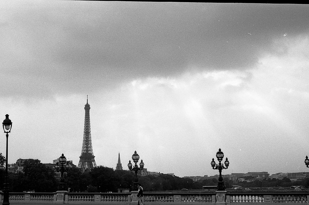 God beams and the Eiffel Tower
